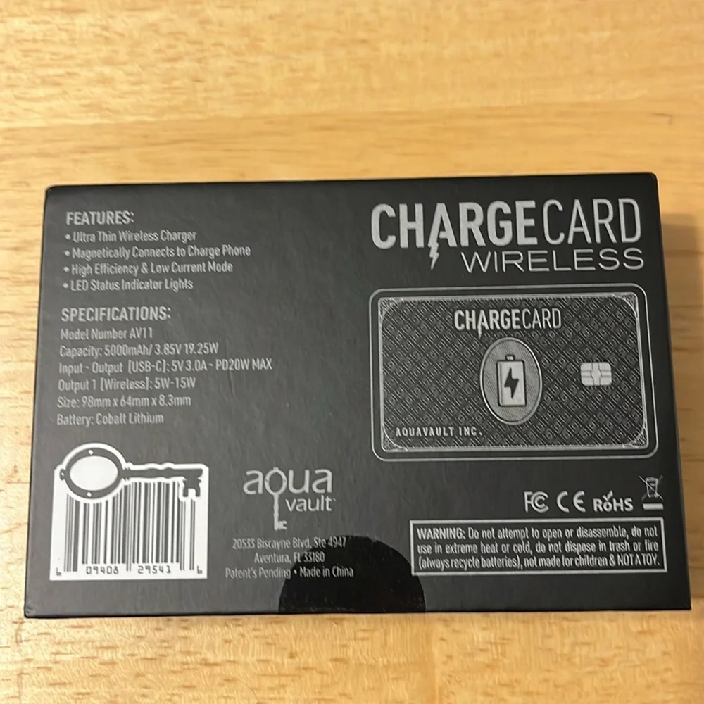 Charge card wireless